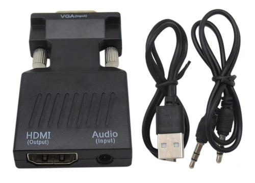 Adaptador Vga Macho Hdmi Hembra Convertidor Audio Video Pc