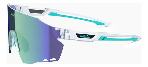 Lentes Magicshine Windbreaker Classic Lente Azul Claro Armazón Blanco