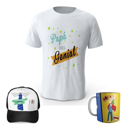 Combo Camiseta Mas Gorra Mas Mug Dia Del Padre R16