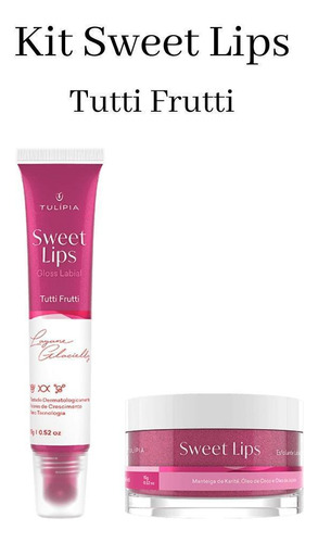 Kit Sweet Lips Tutti Fruti Esfoliante + Gloss Labial Tulipia