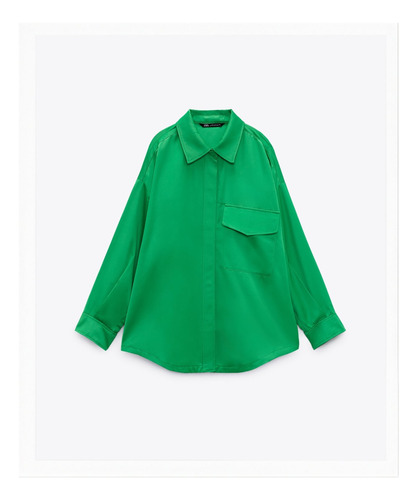 Sobrecamisa Verde Zara - Nueva Con Etiqueta