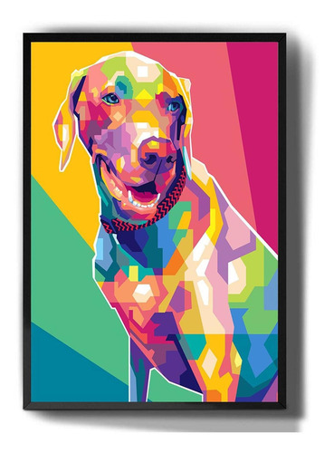 Quadro Decorativo Animais Pop Art Cachorro Colorido Cor Outro