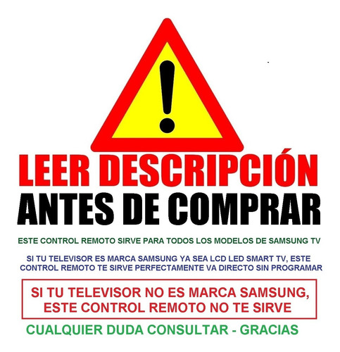 Imagen 2 de 5 de Control Remoto Universal Para Samsung Smart Tv