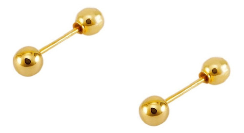 Broquel Dormilona Bola 2.5mm Oro 10k Recién Nacido Bebé Niña