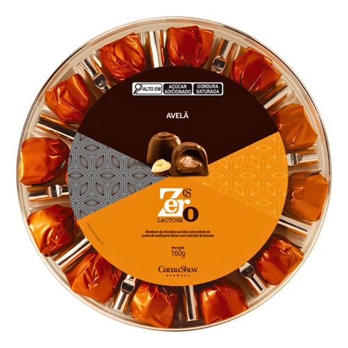 Bombom Trufado Cacau Show Sabor Avelã Zero Lactose 160g