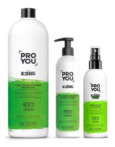 Shampoo 1000ml+acondic+spray Activador Proyou Twister Revlon