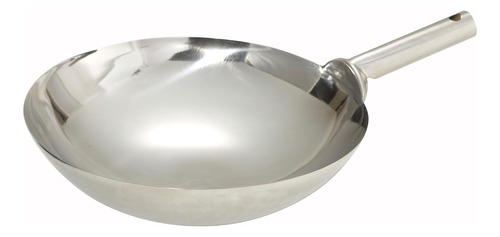 Wok Con Junta Soldada De Acero Inoxidable Winco, 14 Pulgadas