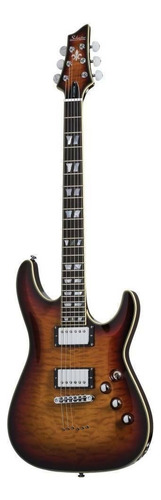 Guitarra eléctrica Schecter C-1 Custom de arce/caoba natural vintage burst con diapasón de caoba