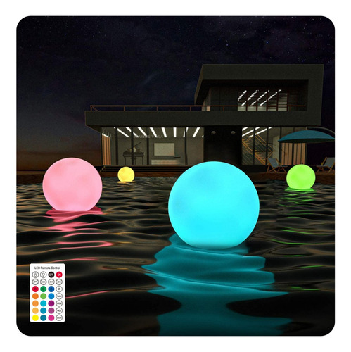 Led Lampara Solar 16 Colores Con Remoto Lámpara Para Piscina