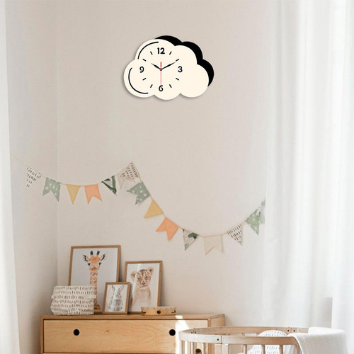 Reloj De Pared Con Diseño De Nubes, Reloj Decorativo