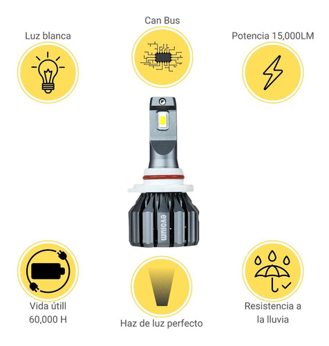 Focos Led 9005 Chevrolet Aveo 2024 2025 15000lm Luz Alta Csp