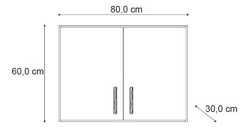 Alacena 2 Puertas 80 Cm Blanca Mueble Organizador Cocina