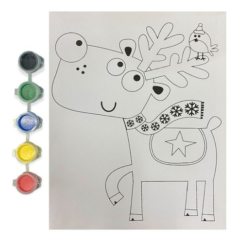 Bastidor Lienzo Para Niños Con Dibujos Para Pintar 24x30 Cm
