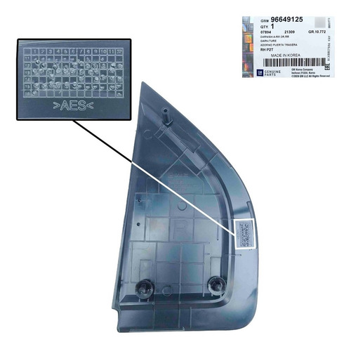 Imagen 8 de 9 de Tapa Externa Puerta Trasera Derecha Aveo Lt Ls 2011 2012