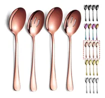 Comprar Cucharas Para Servir De Oro Rosa, 4 Piezas, Cuchara Para [u]
