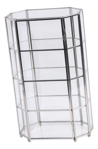 Vitrina De Joyería De Vidrio Transparente Con 4 Niveles,
