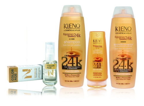 Kleno Egyptian  24k Shampoo, Acondicionador, Serum, Mascara 