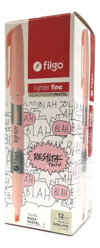 Resaltadores Filgo Slf-c12 Lighter Fine Pastel Caja X12 Color Rosa Pastel