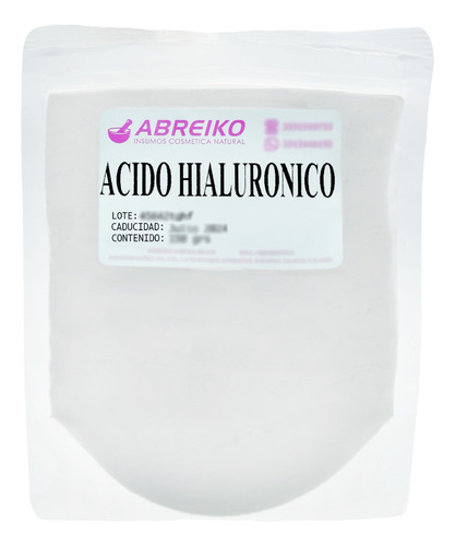 Acido Hialuronico En Polvo Uso Cosmetico 50 Gramos Tipo de piel Cualquier tipo de piel