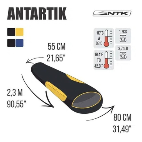 Imagem 2 de 8 de Saco De Dormir Antartik - 7°c A 3°c Nautika