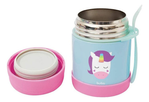 Pote Térmico Animal Unicórnio Buba 320ml Acompanha Talher