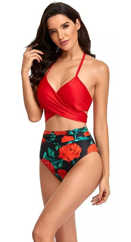 Ropa De Baño Bikini Dos Piezas Tiro Alto 