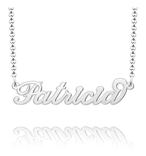 Collar De Plata De Ley Con Nombre Personalizado Patricia