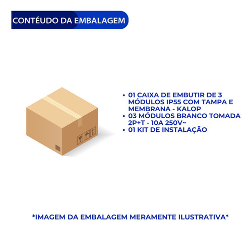 Tomada Externa De Embutir A Prova De Agua Ip55 Kalop 10a