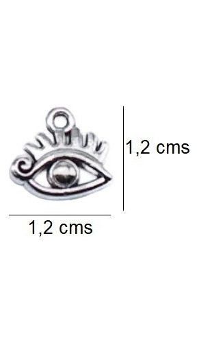 Dijes Ojos Plateados 10 Unidades Bisutería Collares Pulseras