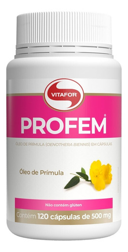Imagem 1 de 4 de Profem Óleo De Prímula  120 Caps - Vitafor - P/tpm Menopausa