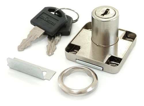 Imagen 2 de 4 de Cerradura Para Mueble Cuadrada 19mm Llave Entera 12 Unidades