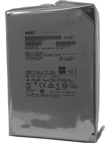 Hgst Disco Duro Para Empresa Tb Gb Rpm Ft Kn Ise Enterprise