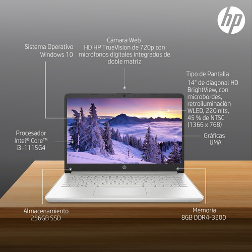 Imagen 10 de 10 de Notebook Hp 14-dq2024la Core I3 1115g4 8gb 256gb M2 Ssd W10