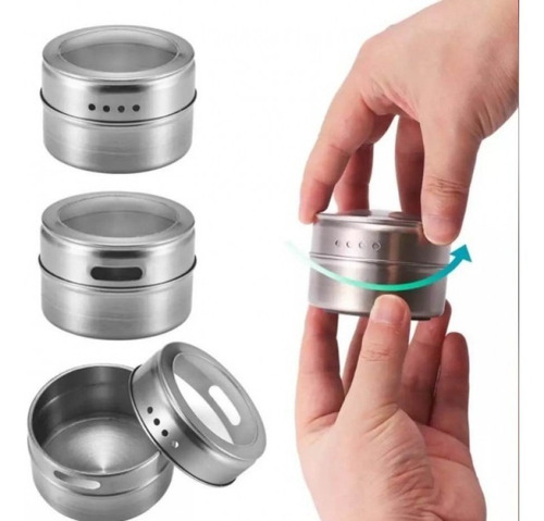 Imagen 2 de 4 de Soporte Especiero Magnético Acero Inoxidable - Unidad Salero