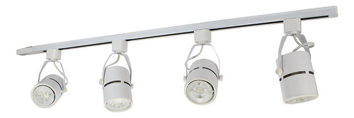 Trilho Eletrificado 1m Branco 4 Spots Par20 + Led Incluso Cor Branco Frio