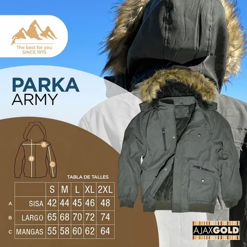 Campera Parka Hombre Invierno Forrada Gabardina Piel Capucha