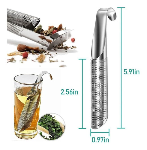 * 2 Difusor Artefact De Té Acero Inoxidable Con Mango Gancho