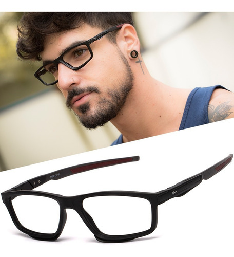 Armação Oculos Ogrife Og 1752-c Masculino Com Lente Sem Grau