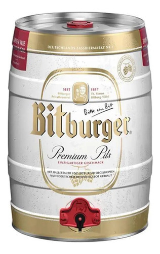 Barril Barrilete Cerveja Bitburger Pilsen 5l Alemanha