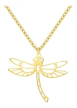 Comprar Collar Mujer Libélula Unisex Joya Plata Enchapada Oro 18k