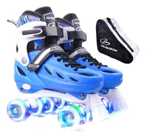 Comprar Rollers Patines Ruedas Luces Bota Dura Extensibles + Bolso