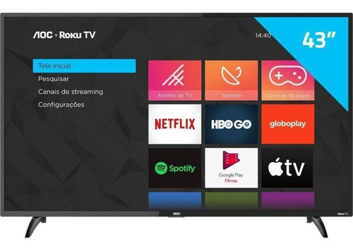 Imagem 5 de 6 de Smart Tv 43s5195/78 Roku Aoc 43''