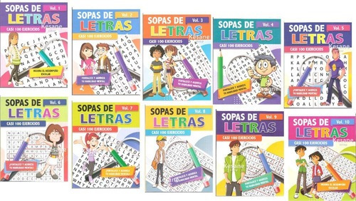 Sopas De Letras Mega Paquete Niños Pasatiempos Libros