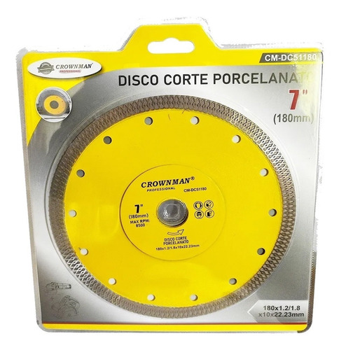 Disco Corte Porcelanato Diamante 7 Pulgadas 180mm