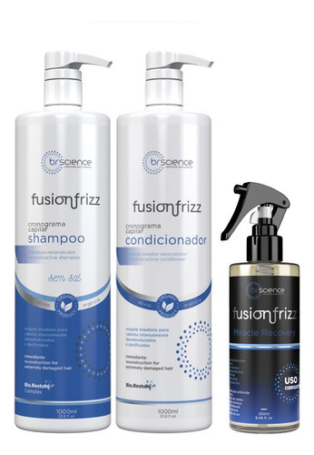  Fusion Frizz Shampoo 1 L + Cond 1 L + Miracle Recovery
