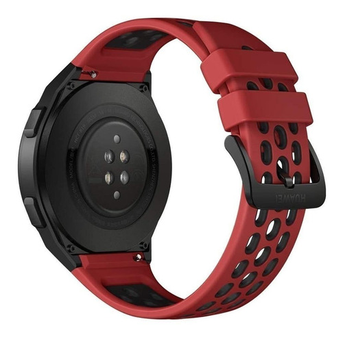 Imagen 3 de 4 de Huawei Watch GT 2e 1.39" caja 46mm de metal y plástico black stainless steel, malla lava red de tpu HCT-B19