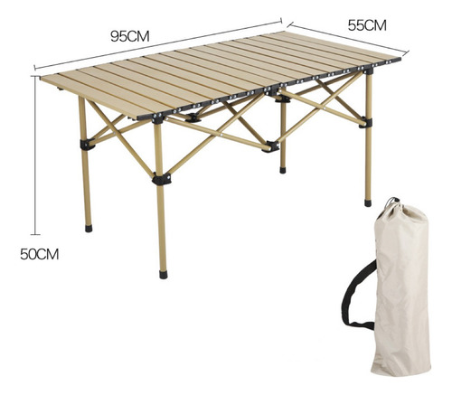 Mesa Camping Plegable Portátil Metalico 95*55*50cm