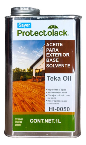 Aceite Para Decks De Madera Teka Oil Hi 0050 1l