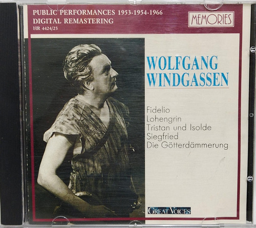Wolfgang Windgassen Fidelio Lohengrin, Tristan Und Isolde  