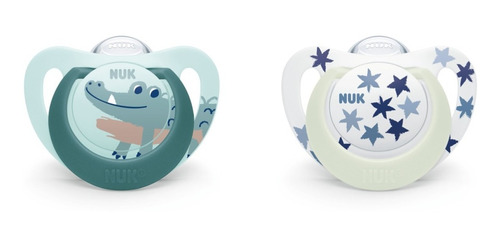 Set 2 Chupetes Bebe Star Day & Night Nuk 6-18m Luminoso